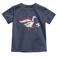 Funny Paraguay Soccer Toddler T Shirt Goose Wearing Paraguayan Flag Patriotic Football Fan Graphic