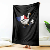 France Soccer Goose Throw Blanket French Flag Patriotic Football Fan Graphic