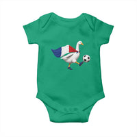 France Soccer Goose Baby Onesie French Flag Patriotic Football Fan Graphic