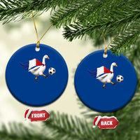 France Soccer Goose Ceramic Ornament French Flag Patriotic Football Fan Graphic