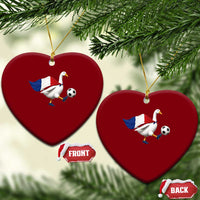 France Soccer Goose Ceramic Ornament French Flag Patriotic Football Fan Graphic