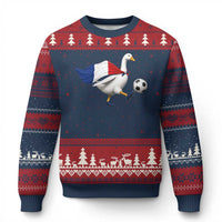 France Soccer Goose Ugly Christmas Sweater French Flag Patriotic Football Fan Graphic