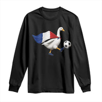 France Soccer Goose Long Sleeve Shirt French Flag Patriotic Football Fan Graphic