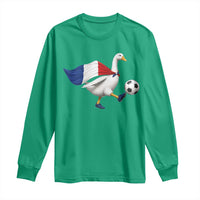 France Soccer Goose Long Sleeve Shirt French Flag Patriotic Football Fan Graphic