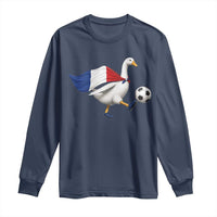France Soccer Goose Long Sleeve Shirt French Flag Patriotic Football Fan Graphic