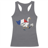 France Soccer Goose Racerback Tank Top French Flag Patriotic Football Fan Graphic