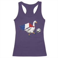 France Soccer Goose Racerback Tank Top French Flag Patriotic Football Fan Graphic