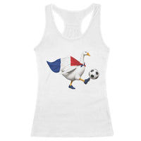 France Soccer Goose Racerback Tank Top French Flag Patriotic Football Fan Graphic