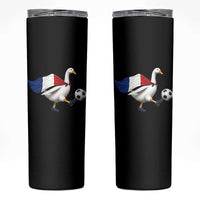 France Soccer Goose Skinny Tumbler French Flag Patriotic Football Fan Graphic