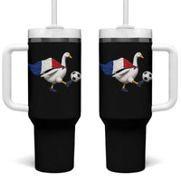 France Soccer Goose Tumbler With Handle French Flag Patriotic Football Fan Graphic