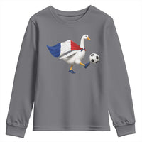 France Soccer Goose Youth Sweatshirt French Flag Patriotic Football Fan Graphic