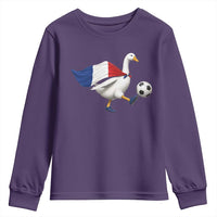 France Soccer Goose Youth Sweatshirt French Flag Patriotic Football Fan Graphic