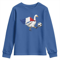 France Soccer Goose Youth Sweatshirt French Flag Patriotic Football Fan Graphic