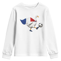 France Soccer Goose Youth Sweatshirt French Flag Patriotic Football Fan Graphic