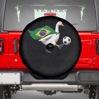 Brazil Soccer Goose Spare Tire Cover Brazilian Flag Patriotic Football Fan Graphic