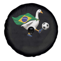 Brazil Soccer Goose Spare Tire Cover Brazilian Flag Patriotic Football Fan Graphic
