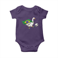 Brazil Soccer Goose Baby Onesie Brazilian Flag Patriotic Football Fan Graphic