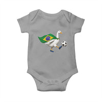 Brazil Soccer Goose Baby Onesie Brazilian Flag Patriotic Football Fan Graphic