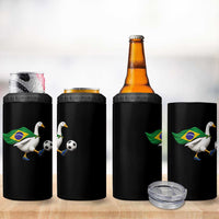 Brazil Soccer Goose 4 in 1 Can Cooler Tumbler Brazilian Flag Patriotic Football Fan Graphic