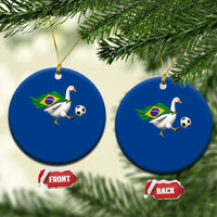 Brazil Soccer Goose Ceramic Ornament Brazilian Flag Patriotic Football Fan Graphic
