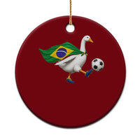 Brazil Soccer Goose Ceramic Ornament Brazilian Flag Patriotic Football Fan Graphic