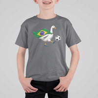 Brazil Soccer Goose T Shirt For Kid Brazilian Flag Patriotic Football Fan Graphic
