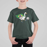 Brazil Soccer Goose T Shirt For Kid Brazilian Flag Patriotic Football Fan Graphic
