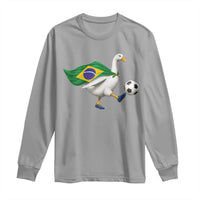 Brazil Soccer Goose Long Sleeve Shirt Brazilian Flag Patriotic Football Fan Graphic