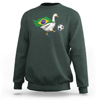 Brazil Soccer Goose Sweatshirt Brazilian Flag Patriotic Football Fan Graphic