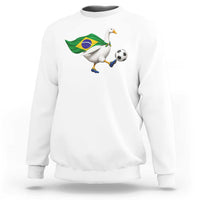 Brazil Soccer Goose Sweatshirt Brazilian Flag Patriotic Football Fan Graphic