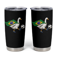 Brazil Soccer Goose Tumbler Cup Brazilian Flag Patriotic Football Fan Graphic