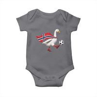Norway Soccer Goose Baby Onesie Norwegian Flag Patriotic Football Fan Graphic