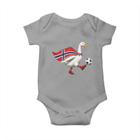 Norway Soccer Goose Baby Onesie Norwegian Flag Patriotic Football Fan Graphic