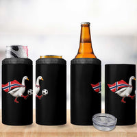 Norway Soccer Goose 4 in 1 Can Cooler Tumbler Norwegian Flag Patriotic Football Fan Graphic