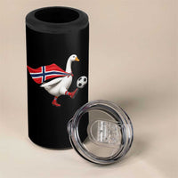 Norway Soccer Goose 4 in 1 Can Cooler Tumbler Norwegian Flag Patriotic Football Fan Graphic