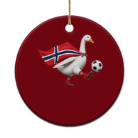 Norway Soccer Goose Ceramic Ornament Norwegian Flag Patriotic Football Fan Graphic