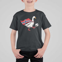 Norway Soccer Goose T Shirt For Kid Norwegian Flag Patriotic Football Fan Graphic
