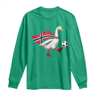 Norway Soccer Goose Long Sleeve Shirt Norwegian Flag Patriotic Football Fan Graphic