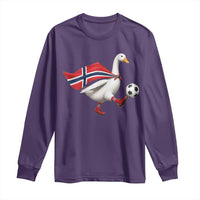 Norway Soccer Goose Long Sleeve Shirt Norwegian Flag Patriotic Football Fan Graphic
