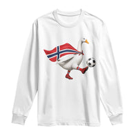 Norway Soccer Goose Long Sleeve Shirt Norwegian Flag Patriotic Football Fan Graphic