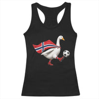 Norway Soccer Goose Racerback Tank Top Norwegian Flag Patriotic Football Fan Graphic