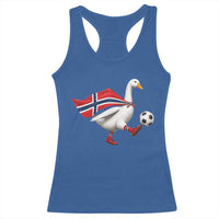 Norway Soccer Goose Racerback Tank Top Norwegian Flag Patriotic Football Fan Graphic