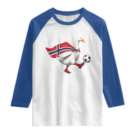 Norway Soccer Goose Raglan Shirt Norwegian Flag Patriotic Football Fan Graphic