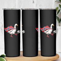 Norway Soccer Goose Skinny Tumbler Norwegian Flag Patriotic Football Fan Graphic