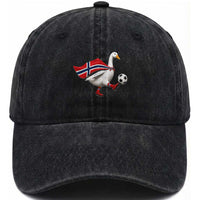 Norway Soccer Goose Washed Cotton Baseball Cap Norwegian Flag Patriotic Football Fan Graphic