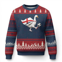 England Soccer Goose Ugly Christmas Sweater Patriotic Football Fan Graphic England Flag