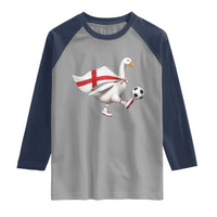 England Soccer Goose Raglan Shirt Patriotic Football Fan Graphic England Flag