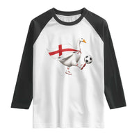 England Soccer Goose Raglan Shirt Patriotic Football Fan Graphic England Flag