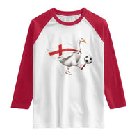 England Soccer Goose Raglan Shirt Patriotic Football Fan Graphic England Flag
