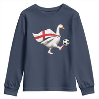 England Soccer Goose Youth Sweatshirt Patriotic Football Fan Graphic England Flag